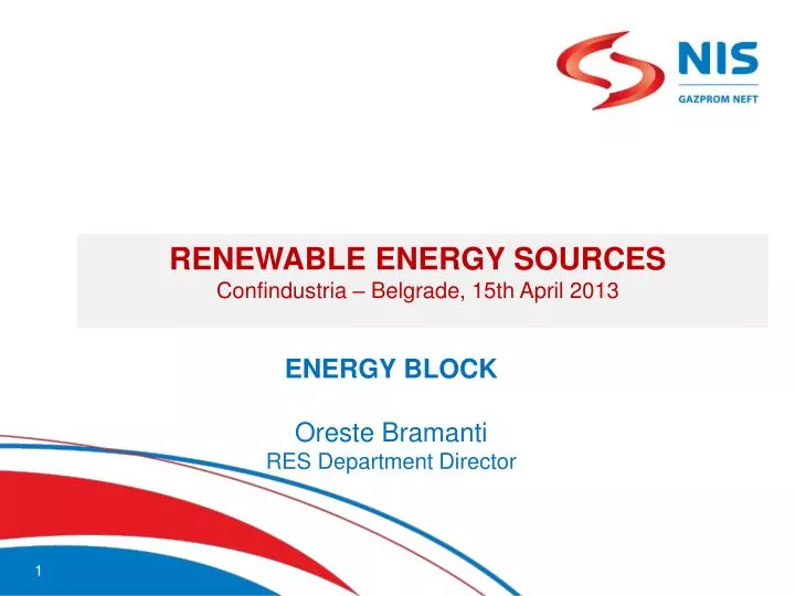 renewable energy sources confindustria belgrade 15th april 2013