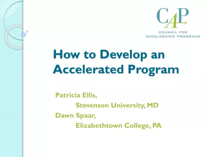 how to develop an accelerated program