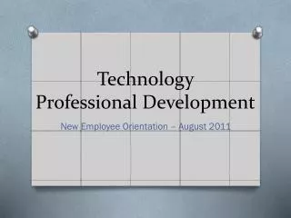 Technology Professional Development