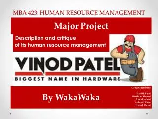 MBA 423: HUMAN RESOURCE MANAGEMENT