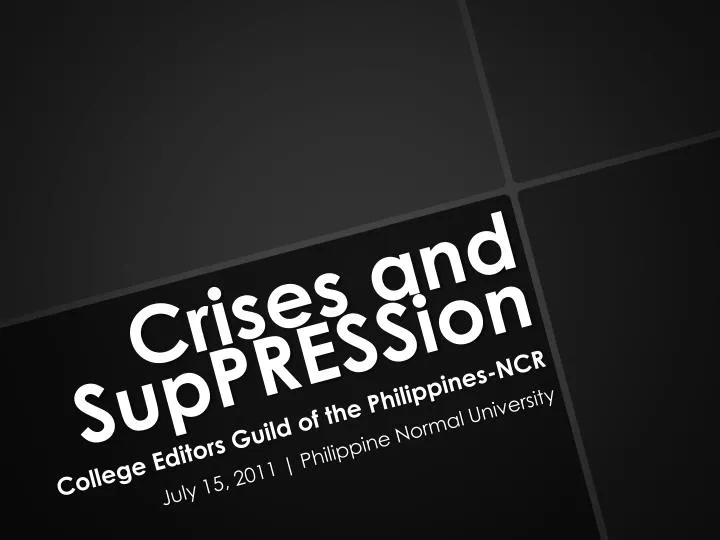 crises and suppression