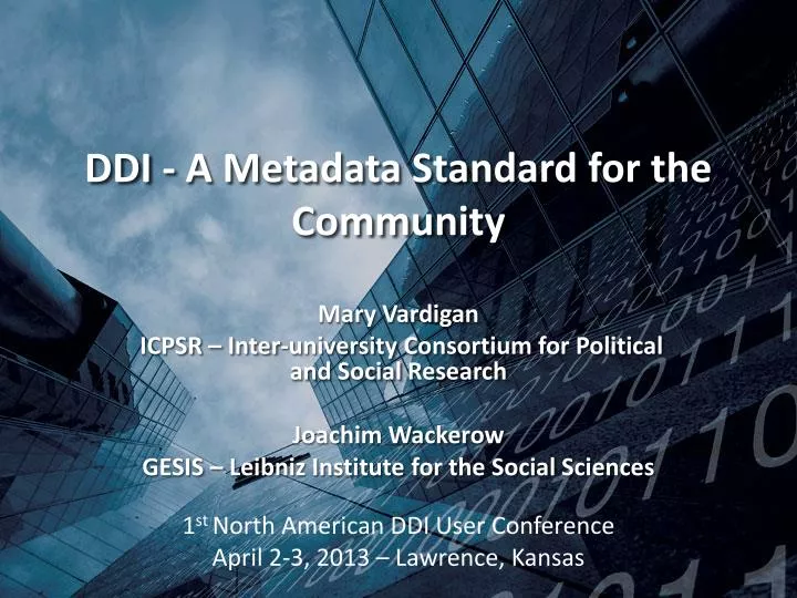 ddi a metadata standard for the community