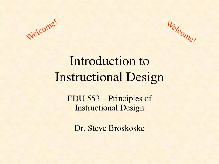 introduction to instructional design