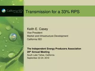 Transmission for a 33% RPS