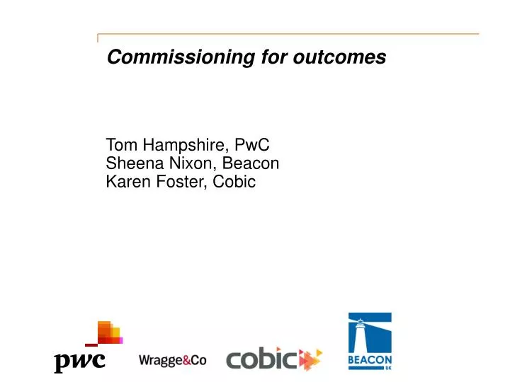 commissioning for outcomes