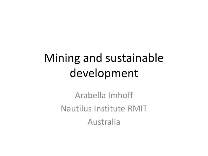 mining and sustainable development