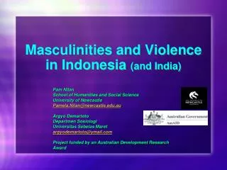 Masculinities and Violence in Indonesia (and India)