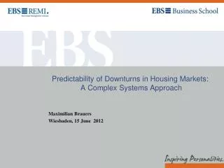 Predictability of Downturns in Housing Markets : A Complex Systems Approach