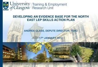 DEVELOPING AN EVIDENCE BASE FOR THE NORTH EAST LEP SKILLS ACTION PLAN