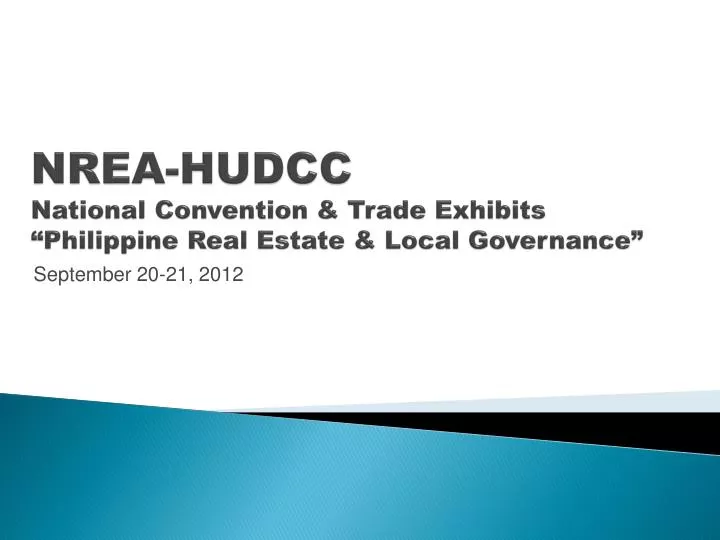 nrea hudcc national convention trade exhibits philippine real estate local governance