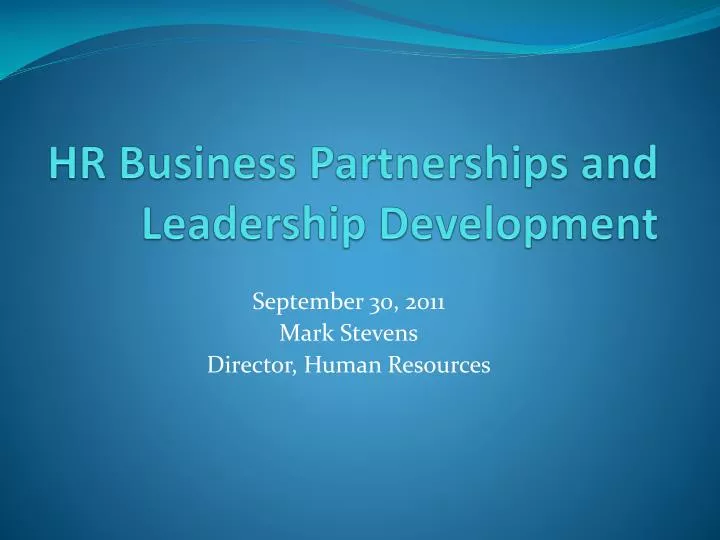 hr business partnerships and leadership development