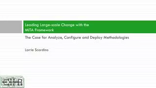 Leading Large-scale Change with the MITA Framework