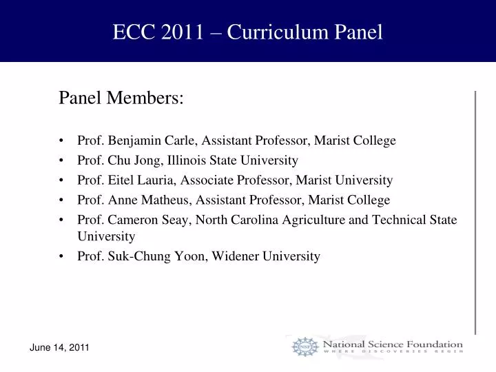 ecc 2011 curriculum panel