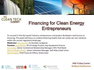 Financing for Clean Energy Entrepreneurs