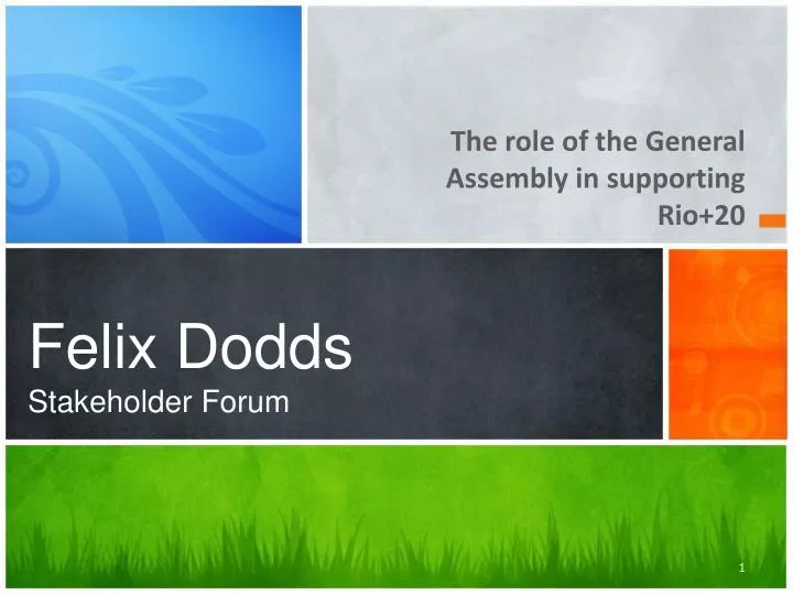 felix dodds stakeholder forum