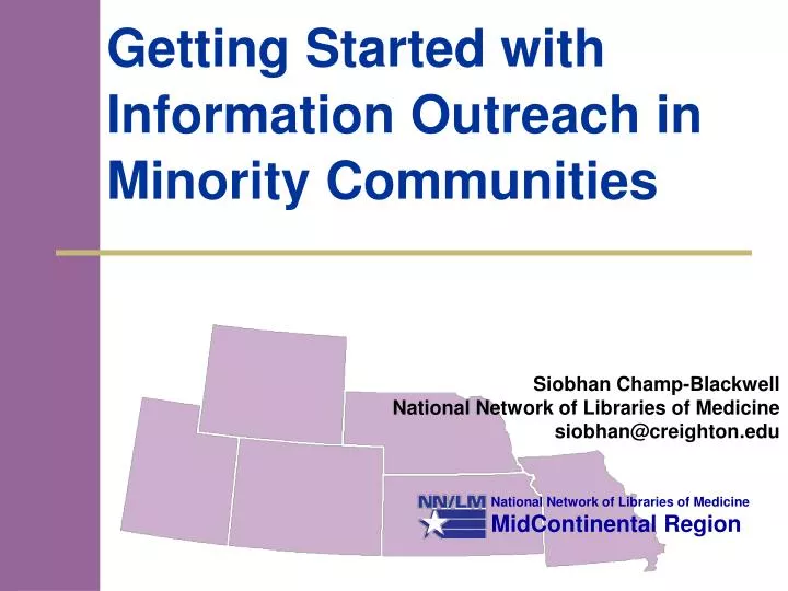 getting started with information outreach in minority communities