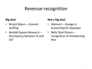 Revenue recognition