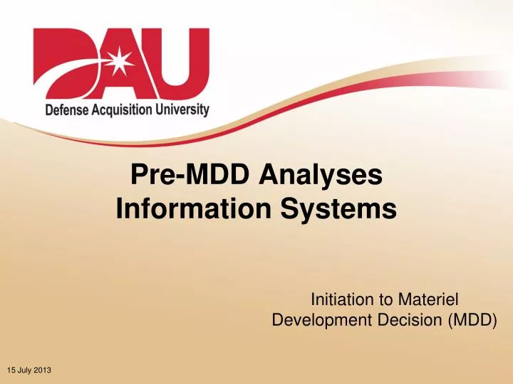 pre mdd analyses information systems
