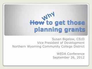 How to get those planning grants