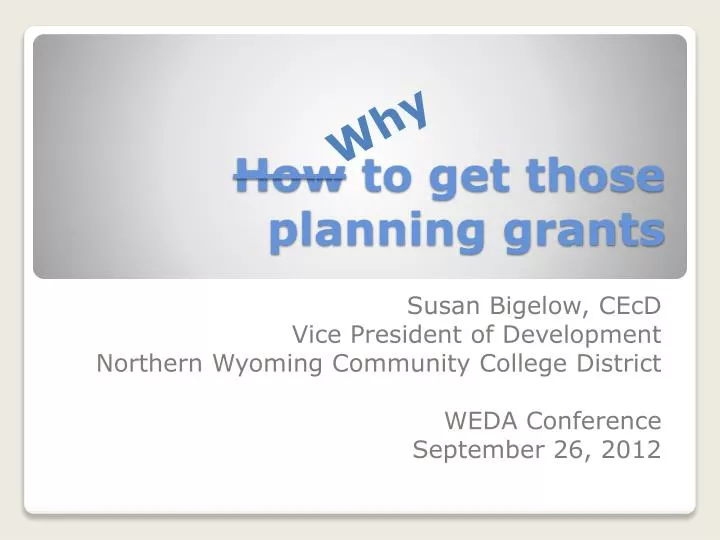 how to get those planning grants
