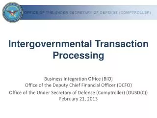 Intergovernmental Transaction Processing