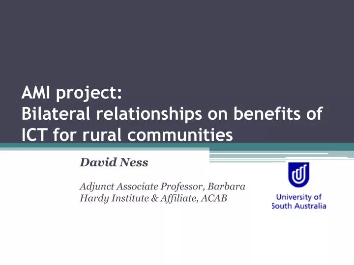 ami project bilateral relationships on benefits of ict for rural communities