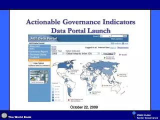 Actionable Governance Indicators Data Portal Launch
