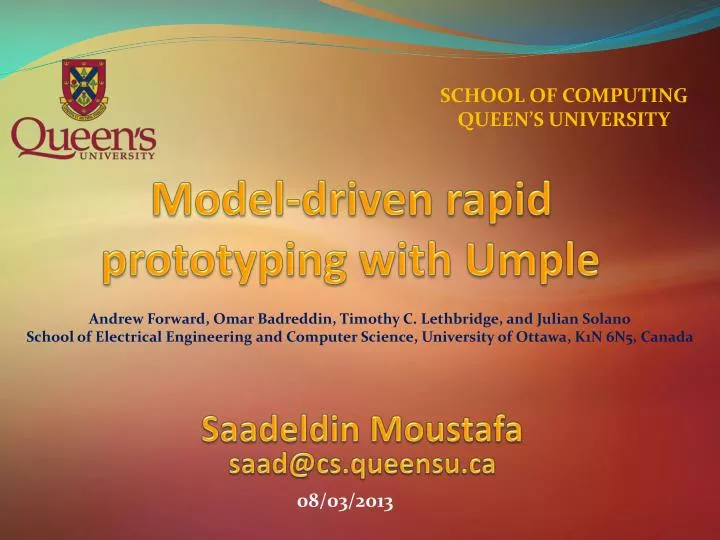 model driven rapid prototyping with umple