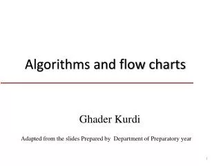 Algorithms and flow charts