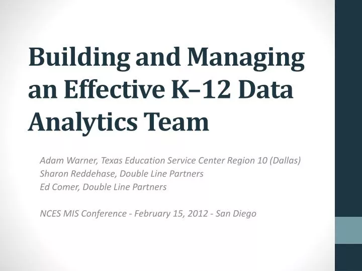 building and managing an effective k 12 data analytics team