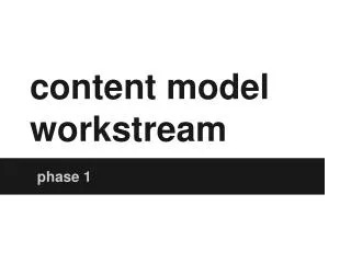 content model workstream