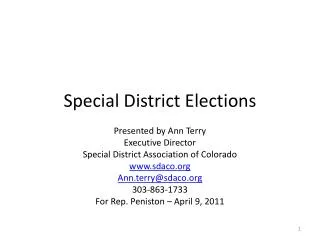 Special District Elections