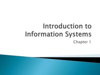 Introduction to Information Systems