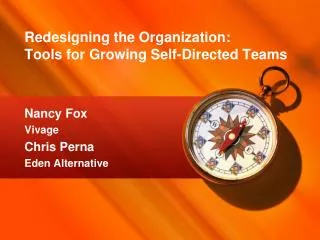 Redesigning the Organization: Tools for Growing Self-Directed Teams