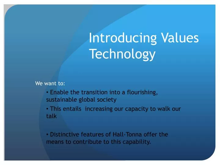 introducing values technology