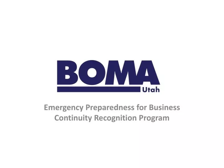 emergency preparedness for business continuity recognition program