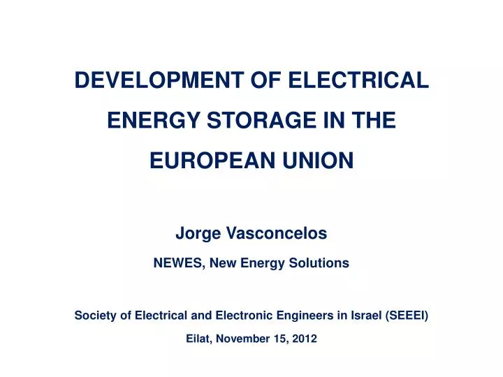 development of electrical energy storage in the european union