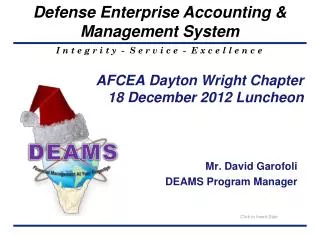 AFCEA Dayton Wright Chapter 18 December 2012 Luncheon