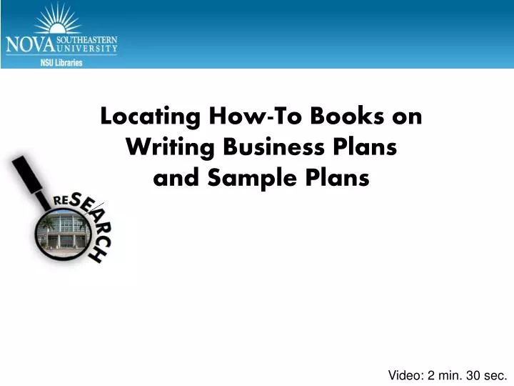 locating how to books on writing business plans and sample plans