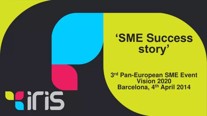 sme success story 3 rd pan european sme event vision 2020 barcelona 4 th april 2014