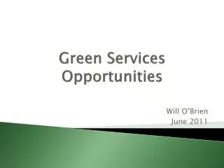 Green Services Opportunities