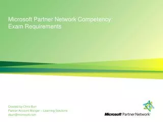 Microsoft Partner Network Competency: Exam Requirements