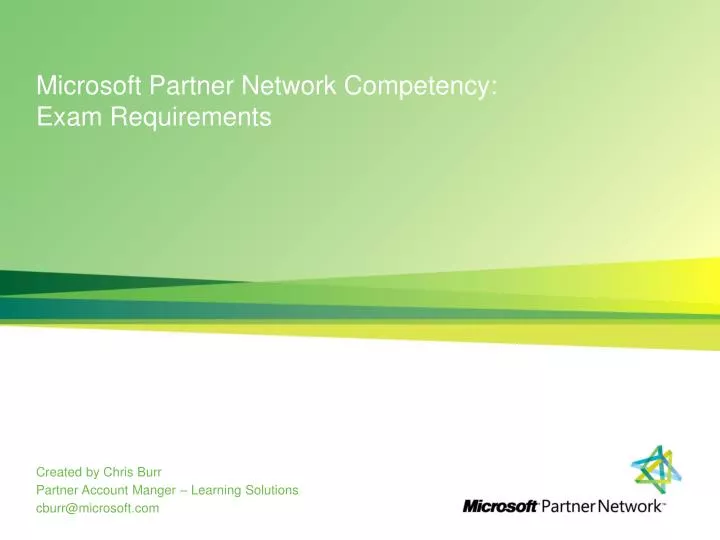 microsoft partner network competency exam requirements