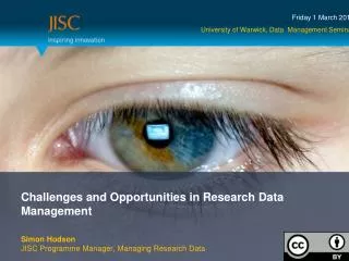 Challenges and Opportunities in Research Data Management
