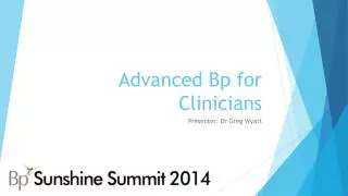 Advanced Bp for Clinicians