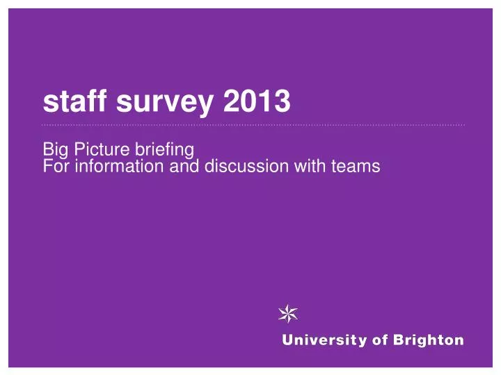 s taff survey 2013