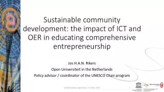 Sustainable community development: the impact of ICT and OER in educating comprehensive entrepreneurship