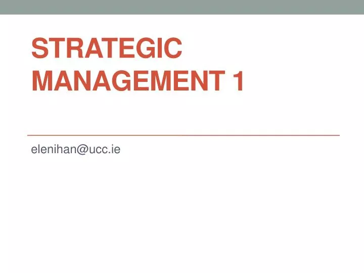 strategic management 1