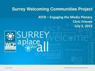 Surrey Welcoming Communities Project