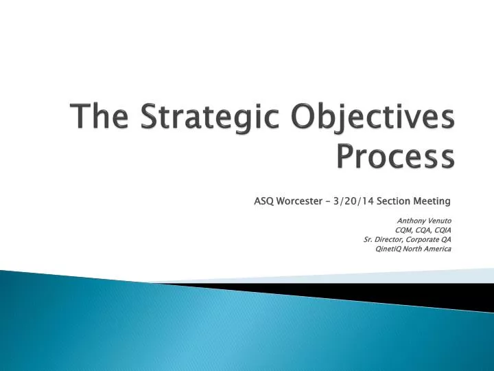the strategic objectives process